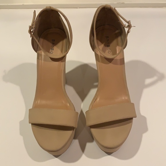 Tan Bamboo Wedge Sandels — Size 10 - Picture 2 of 6